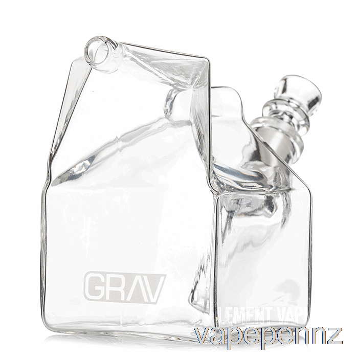 GRAV Milk Carton Glass Bubbler Clear VAPE NZ